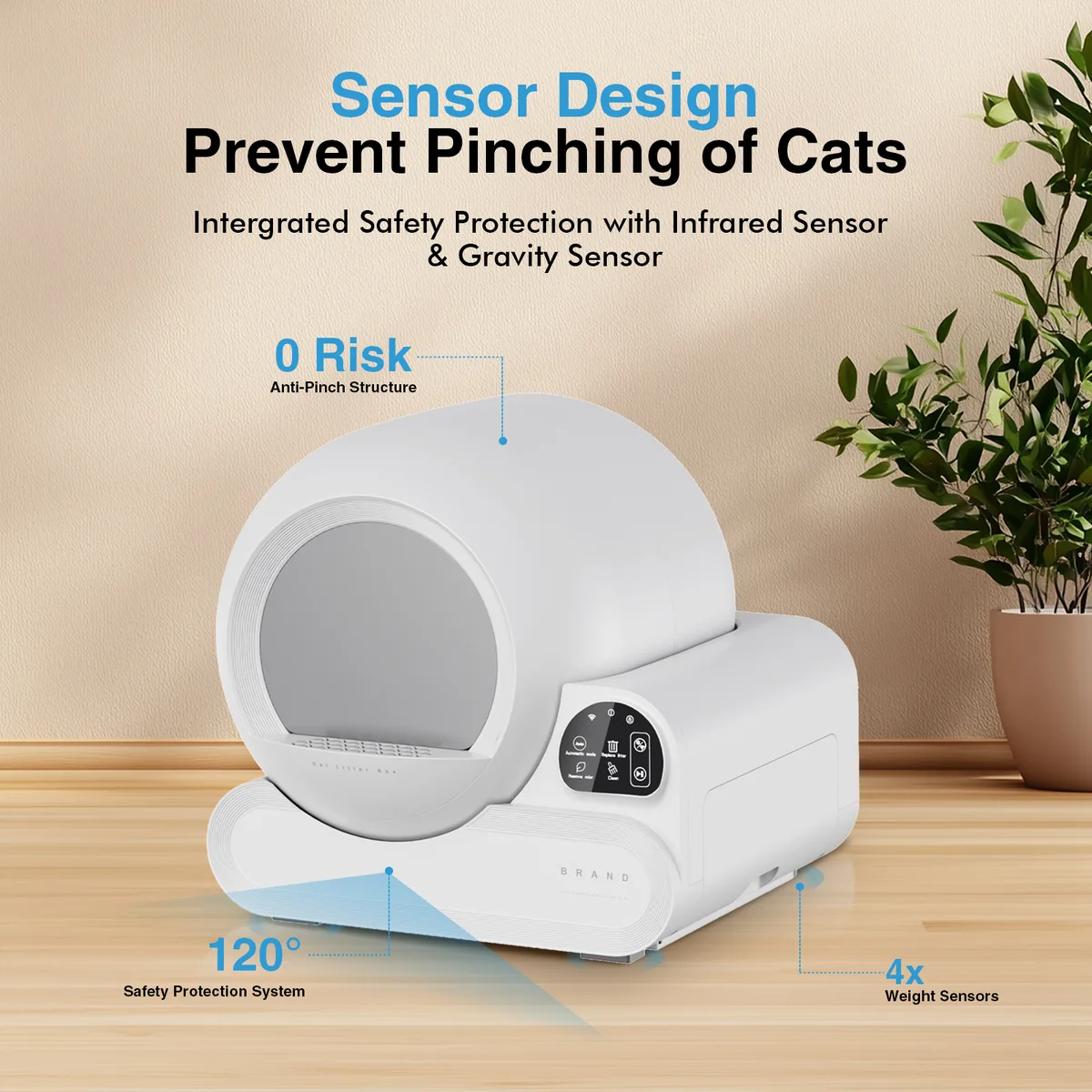 Caja de Arena Autolimpiante para Gatos OEM 70L con APP – Fabricante para Venta al por Mayor - detail