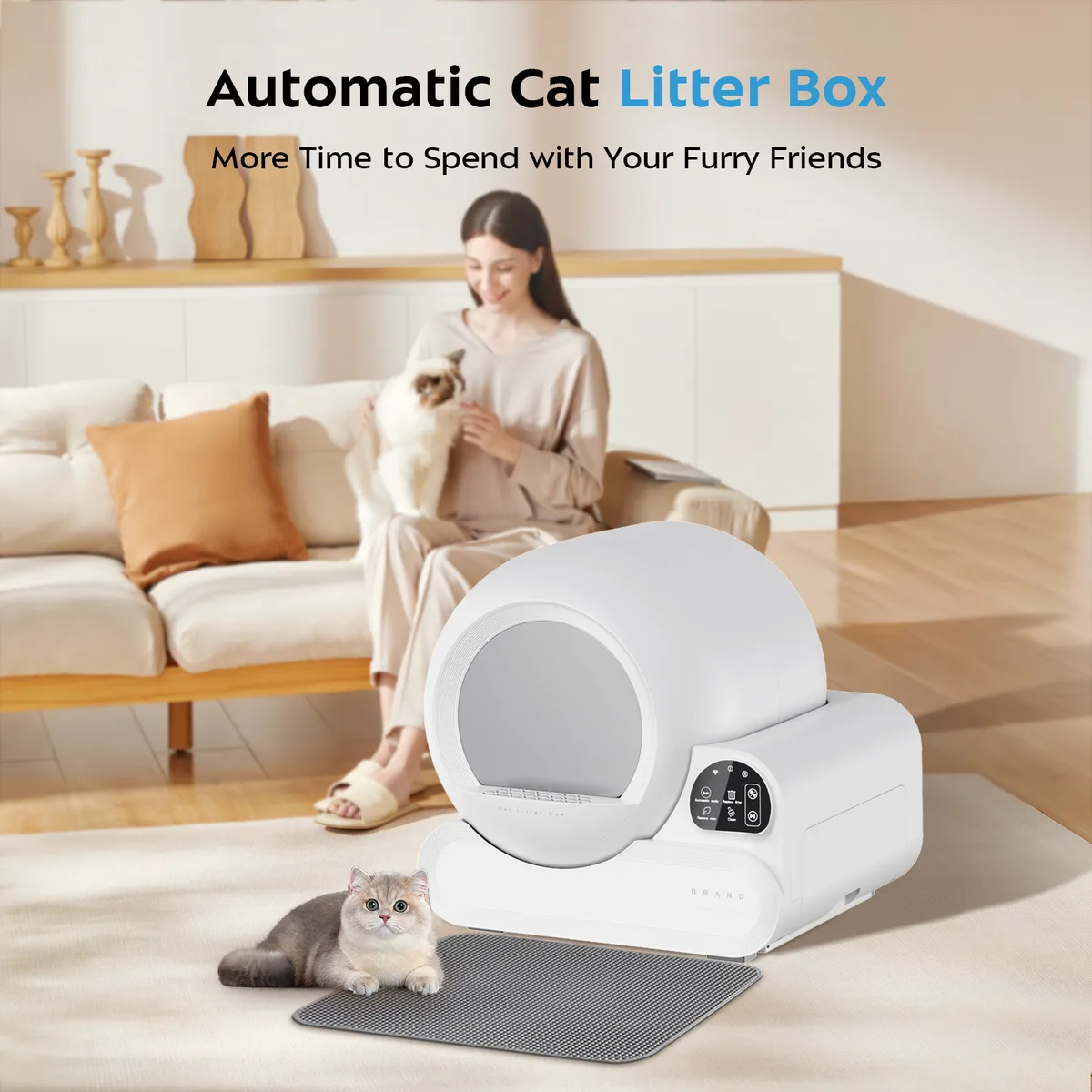 Caja de Arena Autolimpiante para Gatos OEM 70L con APP – Fabricante para Venta al por Mayor - detail