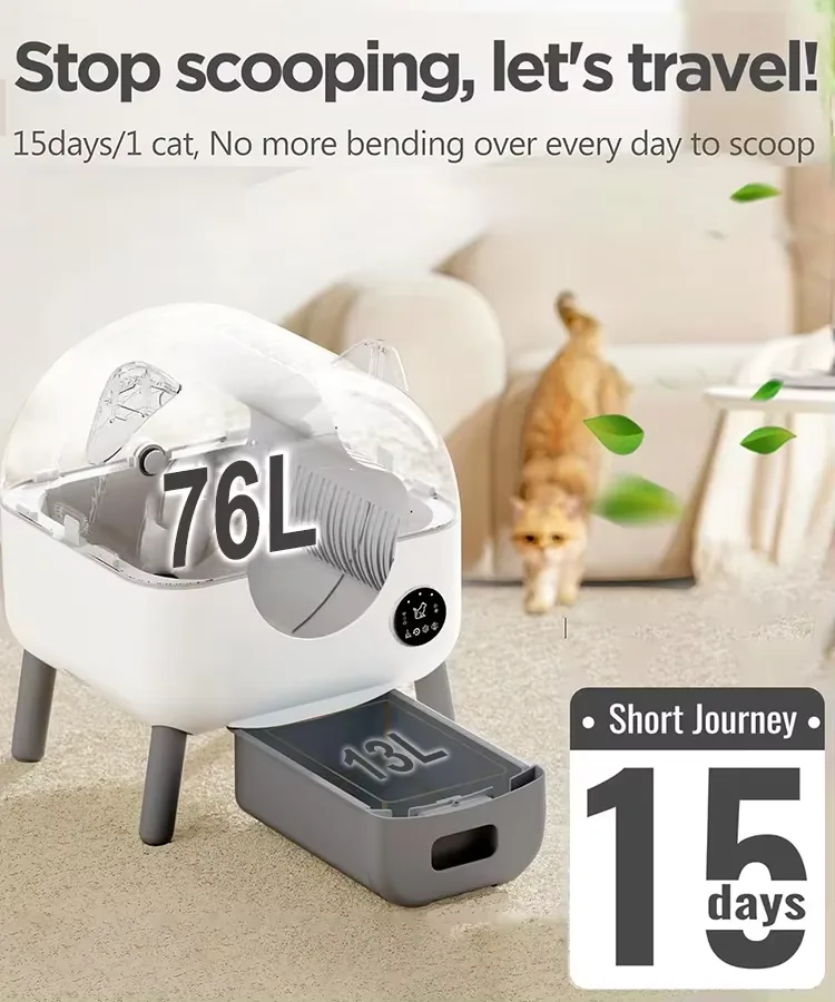 OEM Automatische selbstreinigende Katzentoilette, Smart-APP-gesteuert, geruchsfrei - detail
