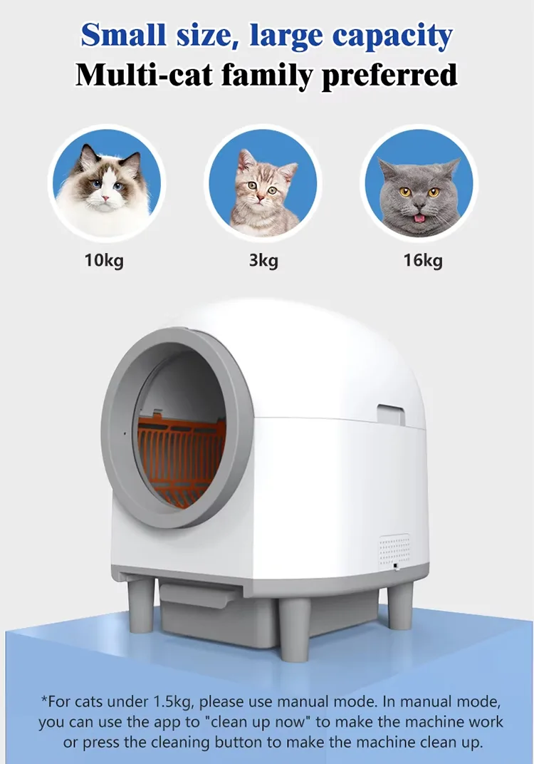 Neue automatische Katzentoilette mit APP-Steuerung, Geruchsentfernung, Smarte Katzentoilette mit Selbstreinigung - detail
