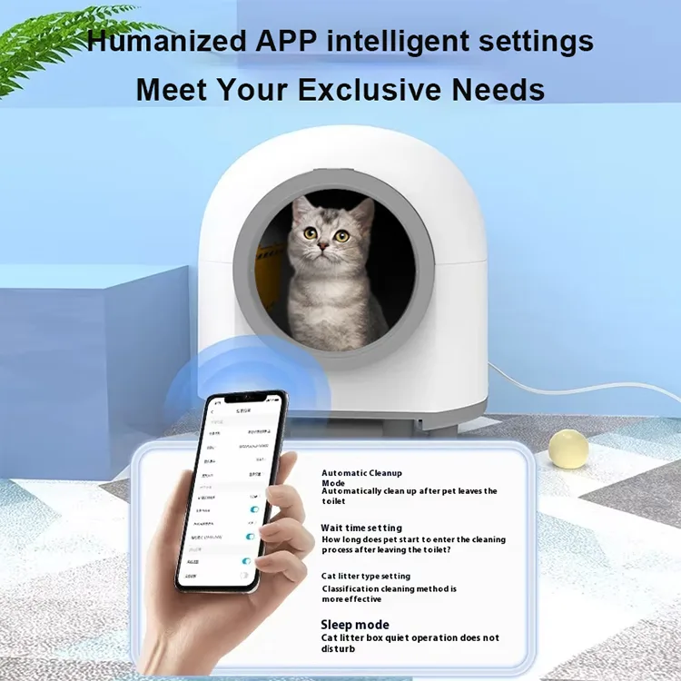 New Automatic Cat Litter Box APP Control Odor Removal Smart Cat Toilet Self Cleaning - detail