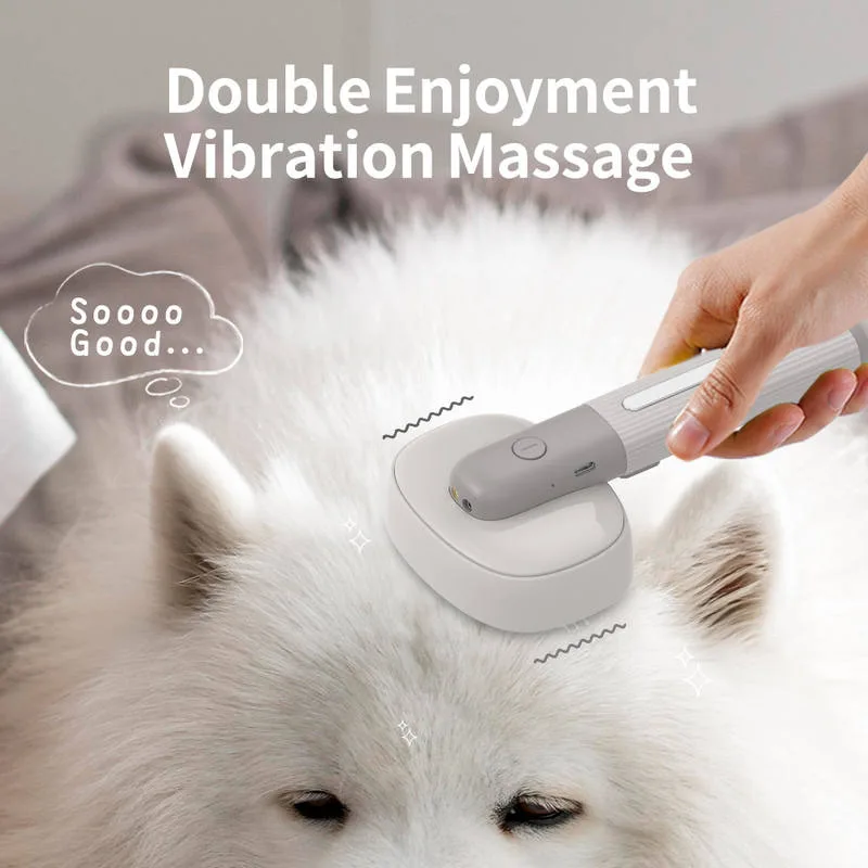 Elektrische Vibrationsmassage-Bürste für Haustiere, selbstreinigende Slicker-Bürste für Katzen und Hunde