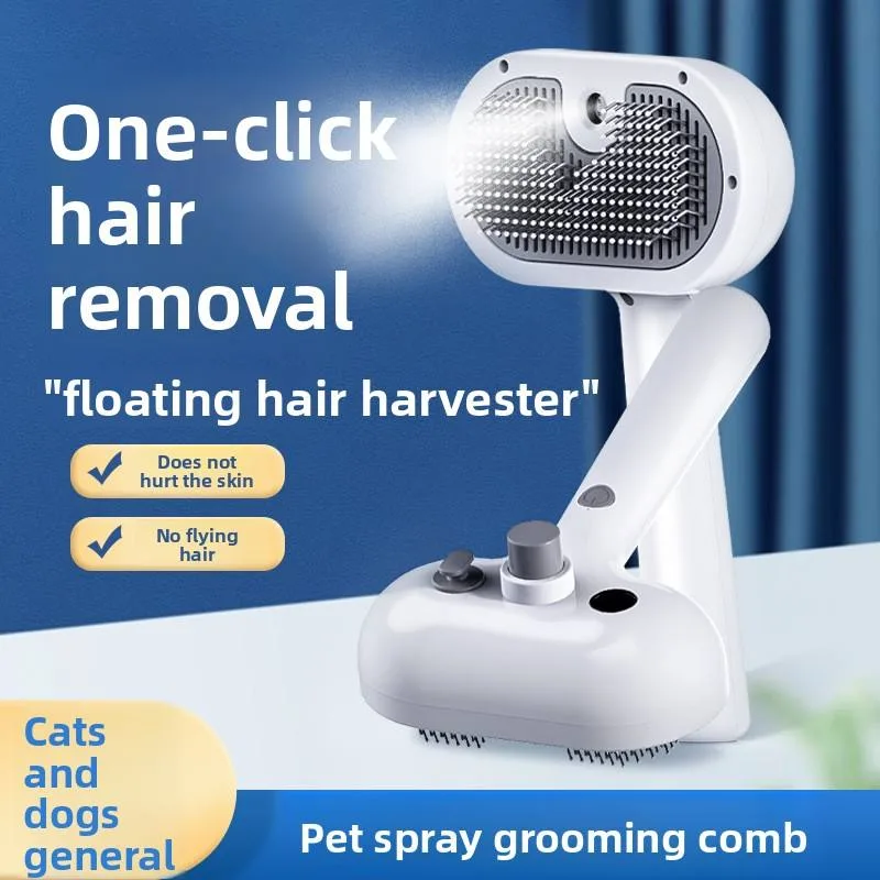Plastic Cat Grooming Comb Spray Tool Anti-Hair-Flying Pin Brush Deshedding