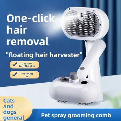 Plastic Cat Grooming Comb Spray Tool Anti-Hair-Flying Pin Brush Deshedding