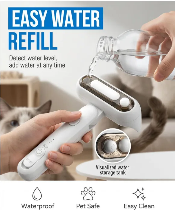 Selbstreinigendes Tierpflege-Set Wasserspray Akku-Bürste für Hunde und Katzen - detail