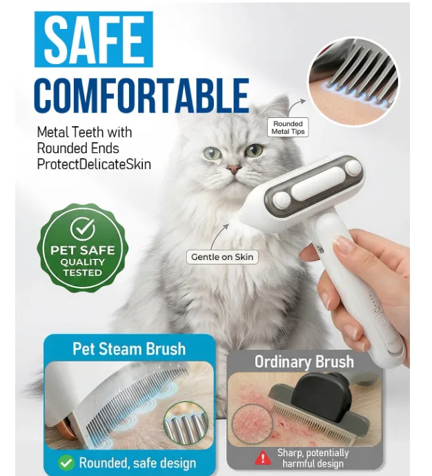 Selbstreinigendes Tierpflege-Set Wasserspray Akku-Bürste für Hunde und Katzen - detail