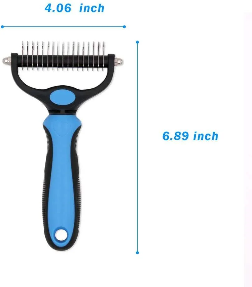 Kit de aseo: cepillo masajeador de autolimpieza contra la muda y peine desenredante para perros y gatos - detail