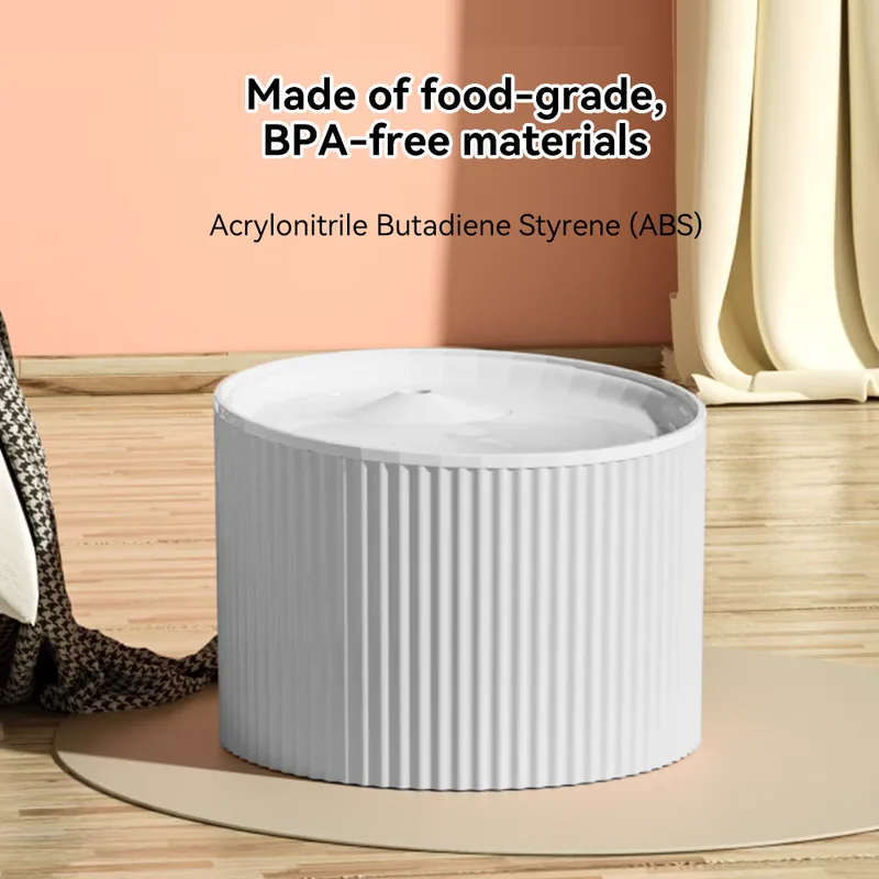 Fuente de Agua Ultra Silenciosa para Gatos 67oz/2L con Filtro de Carbón para Gatos y Perros Pequeños