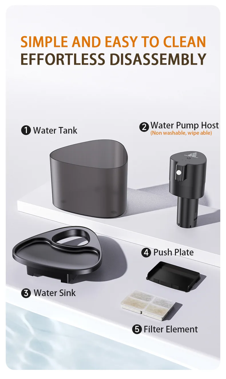 Fonte de Água Inteligente para Pets com Filtro Dispensador Automático Silencioso Ecológico - detail