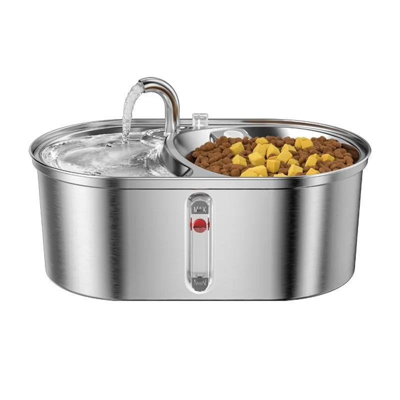 3.2L Trinkbrunnen für Haustiere aus Edelstahl, automatisch, IPX5 wasserdicht, USB-wiederaufladbar