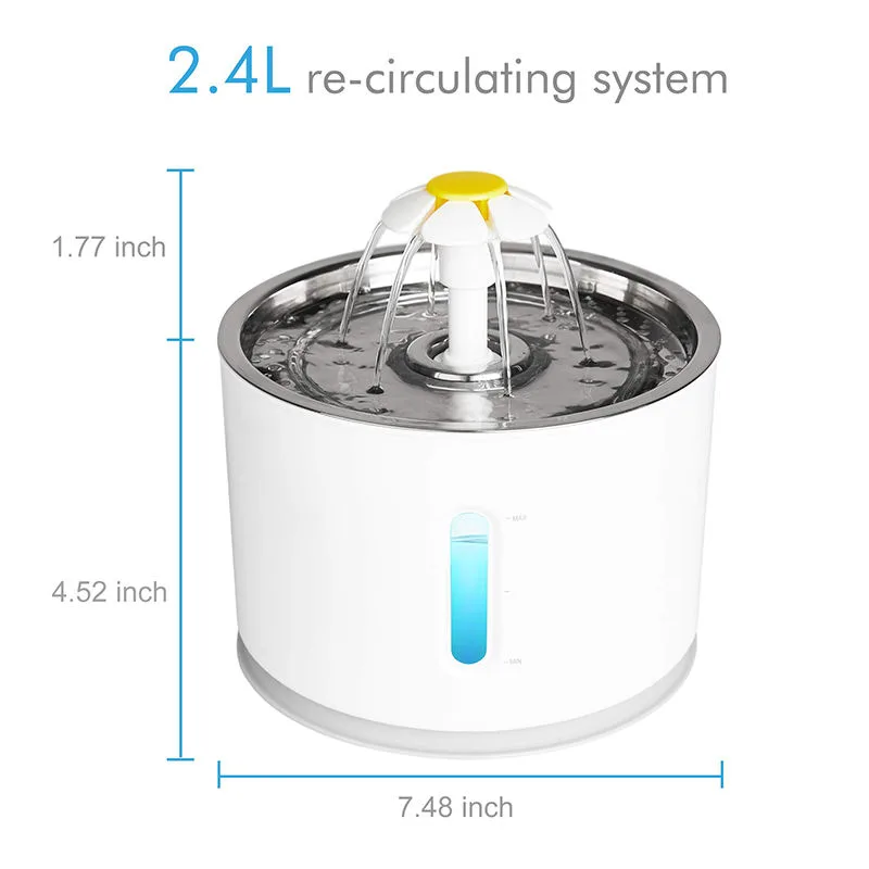 3L Automatic Cat Water Fountain Stainless Steel Smart Pet Drinking Fountain