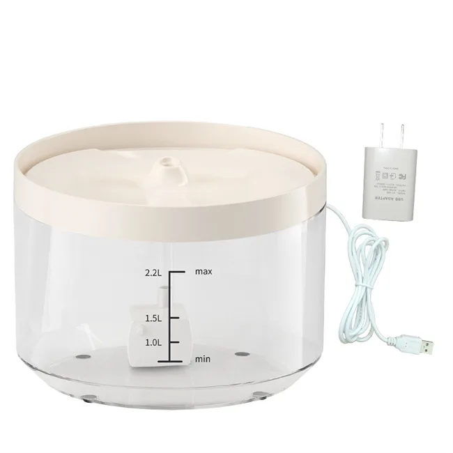 2.2L Haustier-Trinkbrunnen, ultraleise, automatisch, Kohlefilter, frischer Wasserhahn - detail