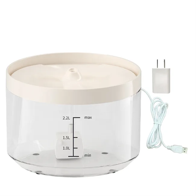 2.2L Haustier-Trinkbrunnen, ultraleise, automatisch, Kohlefilter, frischer Wasserhahn - detail