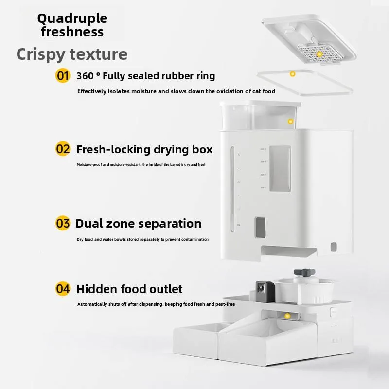WiFi-APP-gesteuerter automatischer intelligenter Futterspender für Haustiere mit Kamera