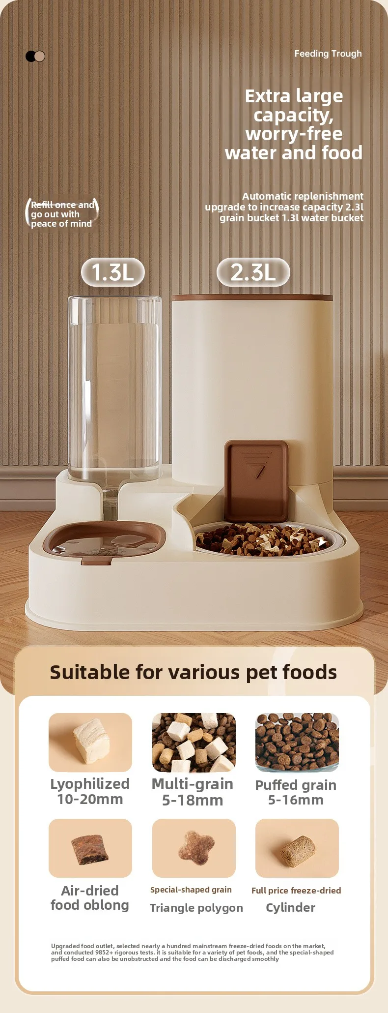 Automatischer Futterspender und Trinkbrunnen All-in-One für Katzen und Hunde – Großhandel - detail