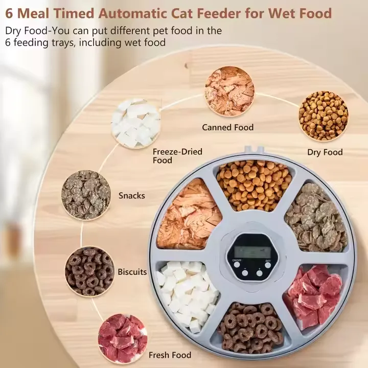 Distributeur automatique intelligent d'aliments humides avec minuterie et conservation de la fraîcheur pour chats et chiens - detail