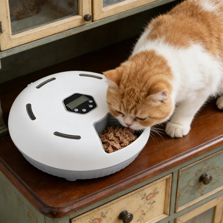 Distributeur automatique intelligent d'aliments humides avec minuterie et conservation de la fraîcheur pour chats et chiens