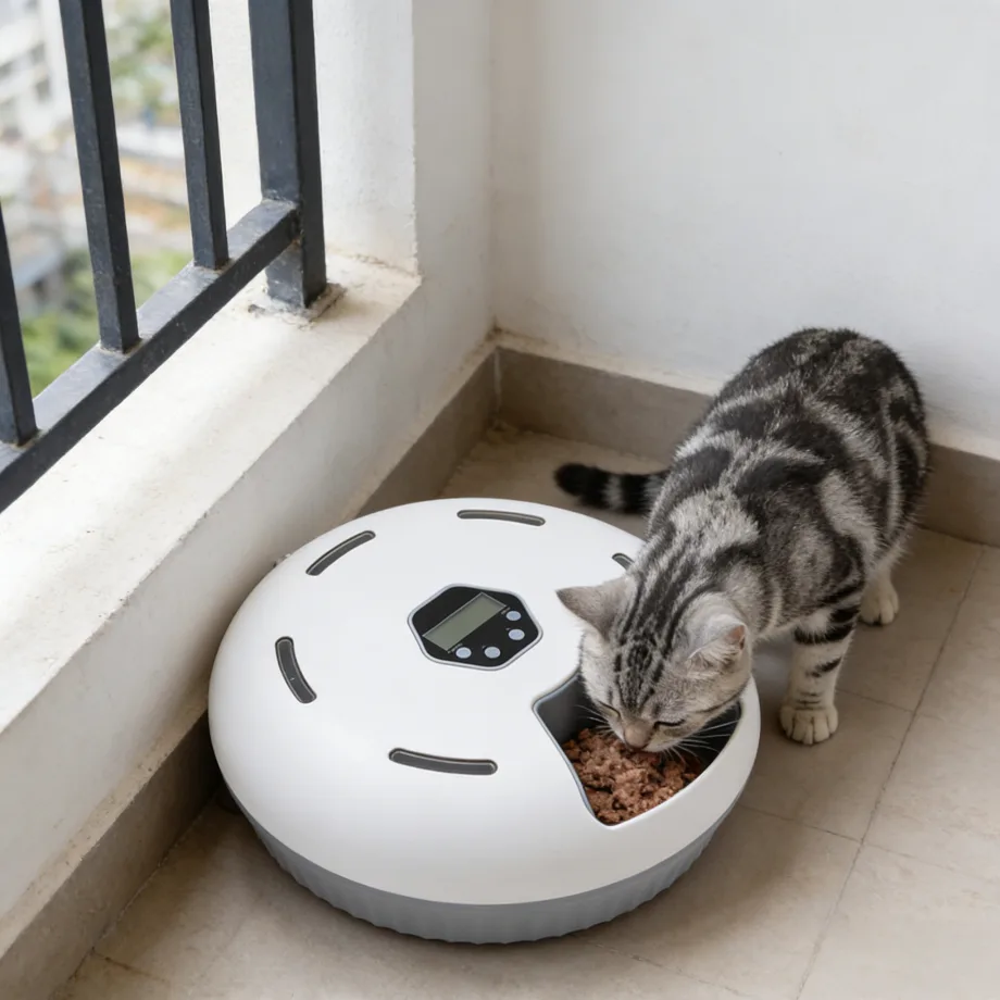 Distributeur automatique intelligent d'aliments humides avec minuterie et conservation de la fraîcheur pour chats et chiens