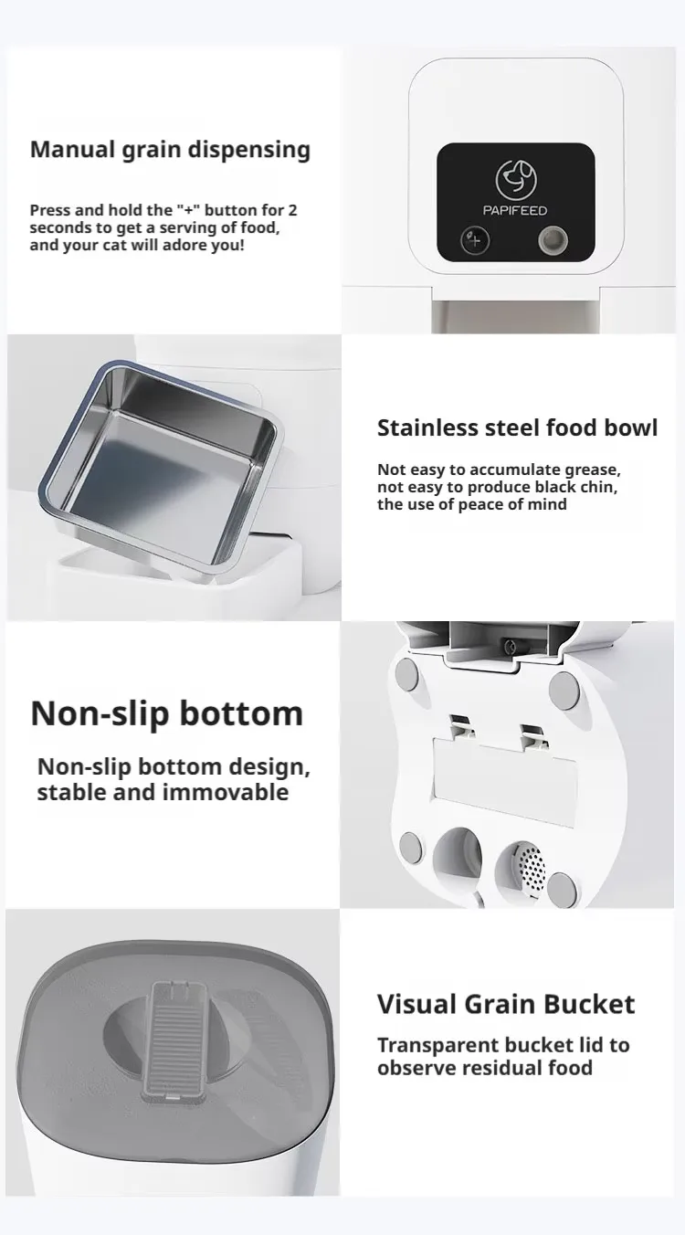 6L Smarter Futtermittel-Automatenfutter mit APP-Steuerung, zeitgesteuerte Portionsgabe, automatischer Futterspender für Katzen und Hunde - detail