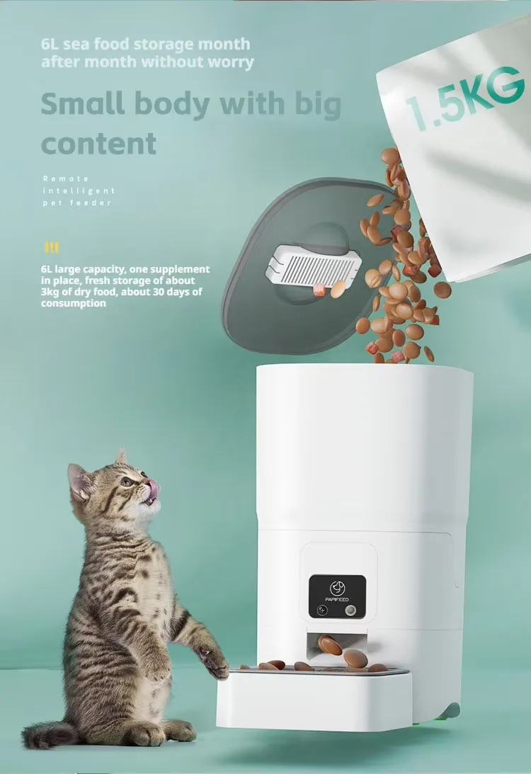 6L Smart Pet Feeder APP Control Timed Portion Automatic Cat Dog Food Dispenser - detail