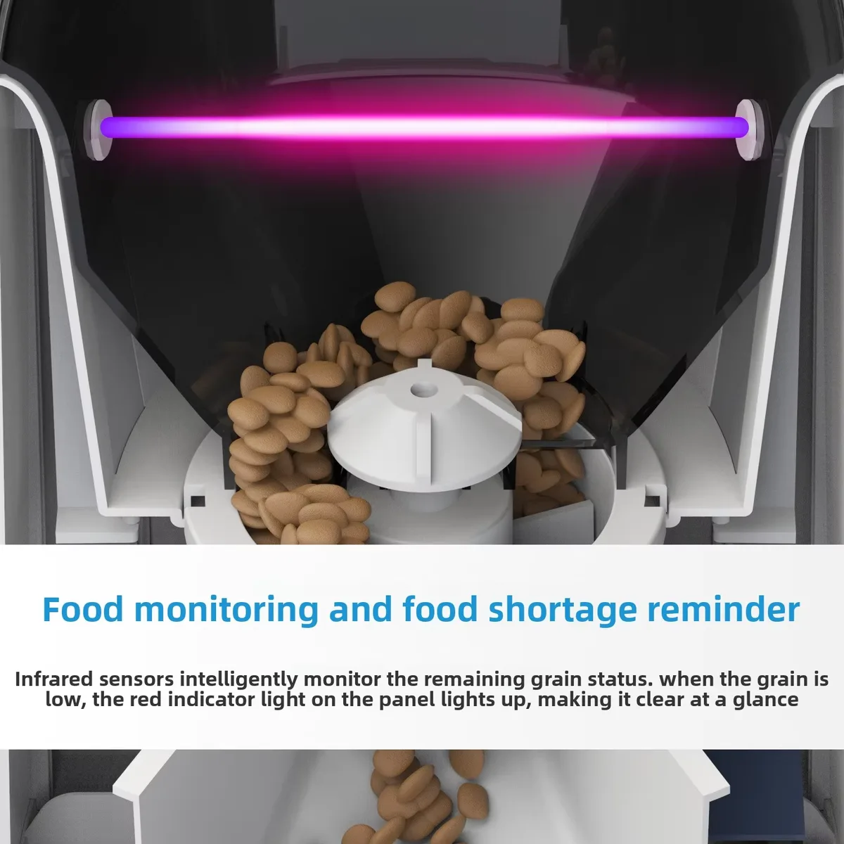 Distributeur automatique de nourriture pour animaux 6L minuté à dosage quantitatif, alimenté par adaptateur, pour chiens et chats - detail