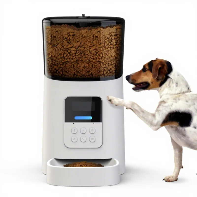 Automatischer Futterspender 6L, zeitgesteuert mit Mengensteuerung, Netzadapter-Betrieb für Hunde und Katzen