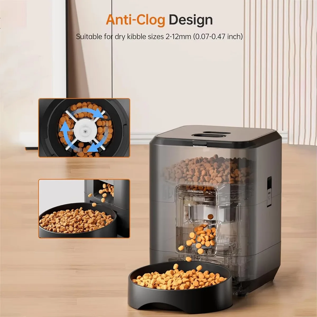 2L Intelligenter Katzenfutterautomat – Automatischer Trockenfutterspender für Hunde mit Timer und APP-Steuerung - detail