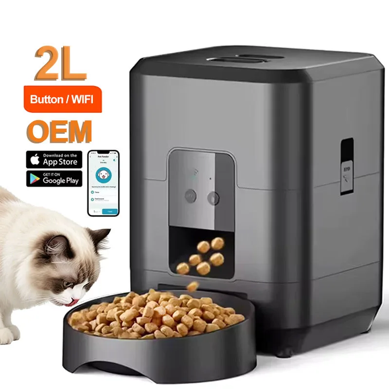 2L Intelligenter Katzenfutterautomat – Automatischer Trockenfutterspender für Hunde mit Timer und APP-Steuerung
