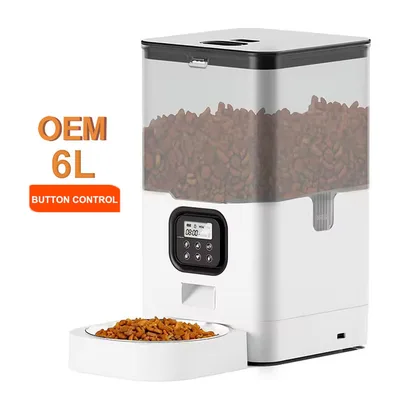 6L Stainless Steel Automatic Cat Feeder Timed Dry Food Dispenser Voice Recorder