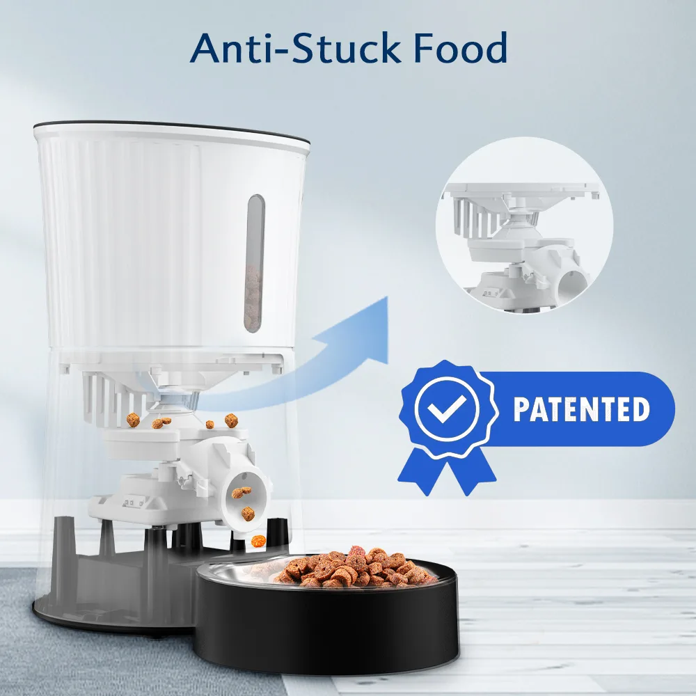 Comedero Automático para Mascotas con Triple Conservación y Tazón de Acero Inoxidable para Alimento Seco para Perros - detail