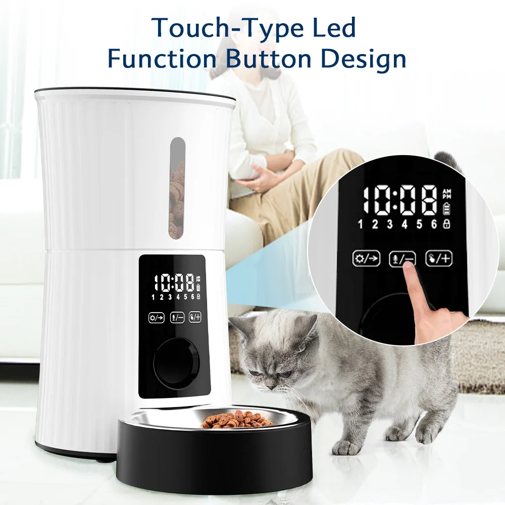 Comedero Automático para Mascotas con Triple Conservación y Tazón de Acero Inoxidable para Alimento Seco para Perros - detail
