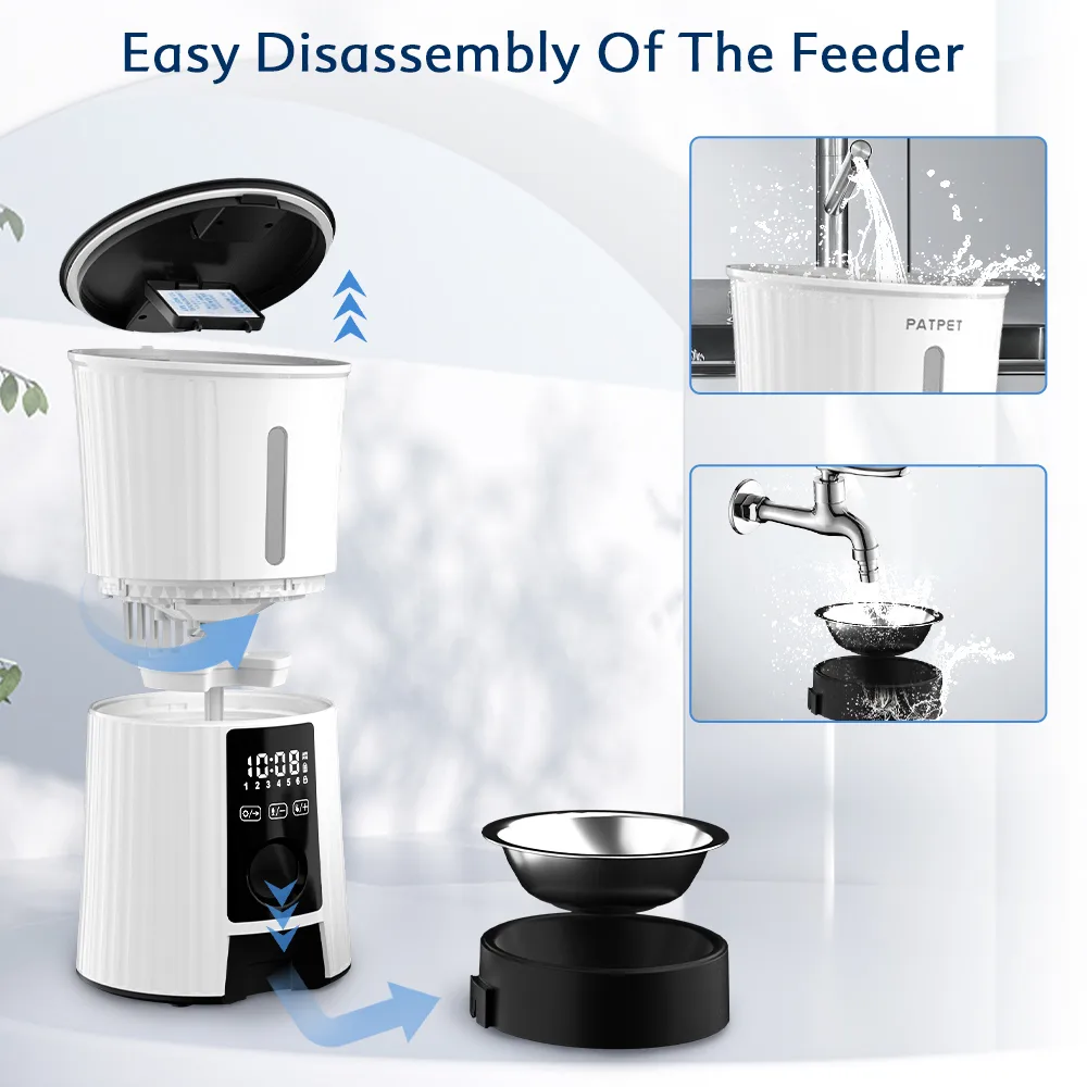 Automatic Pet Feeder Triple Preservation Stainless Steel Bowl Dog Dry Food - detail