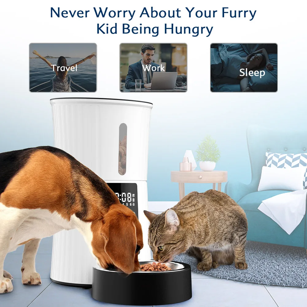 Automatic Pet Feeder Triple Preservation Stainless Steel Bowl Dog Dry Food - detail