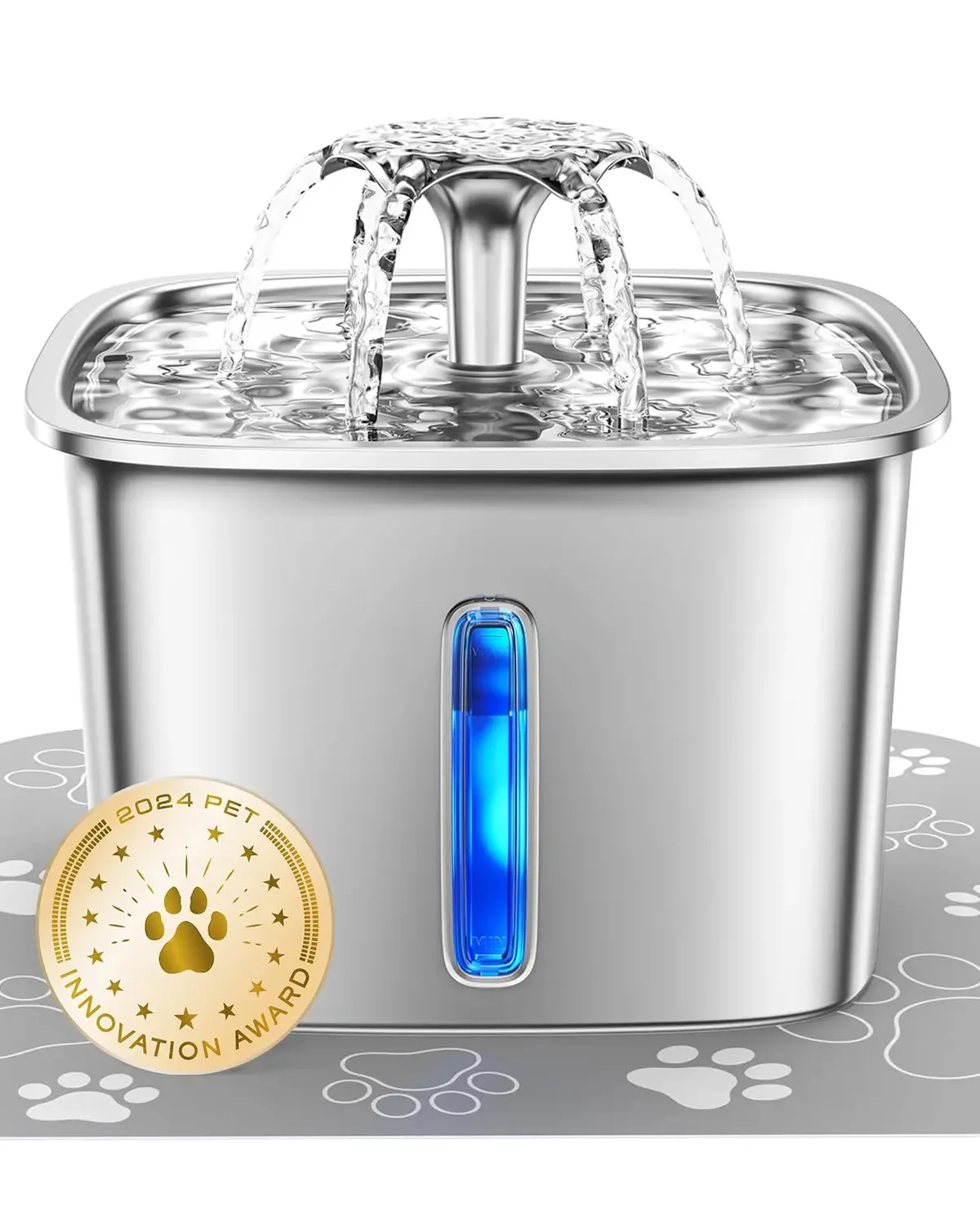 2.6L Stainless Steel Cat Water Fountain Automatic Pet Water Dispenser - detail