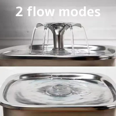 2.6L Stainless Steel Cat Water Fountain Automatic Pet Water Dispenser