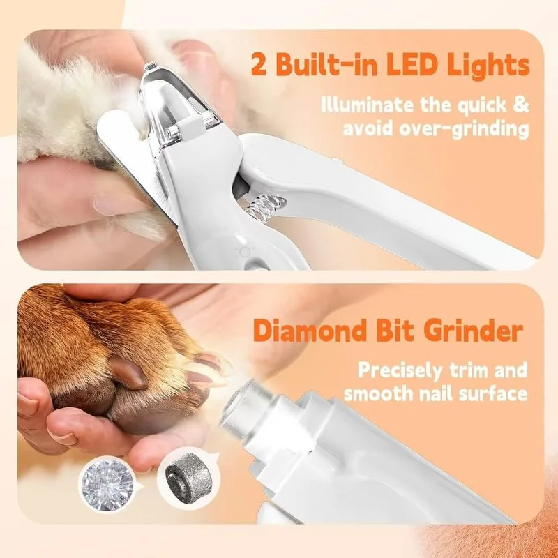 2-in-1 wiederaufladbarer automatischer Nageltrimmer für Haustiere – umweltfreundliches Pflegetool