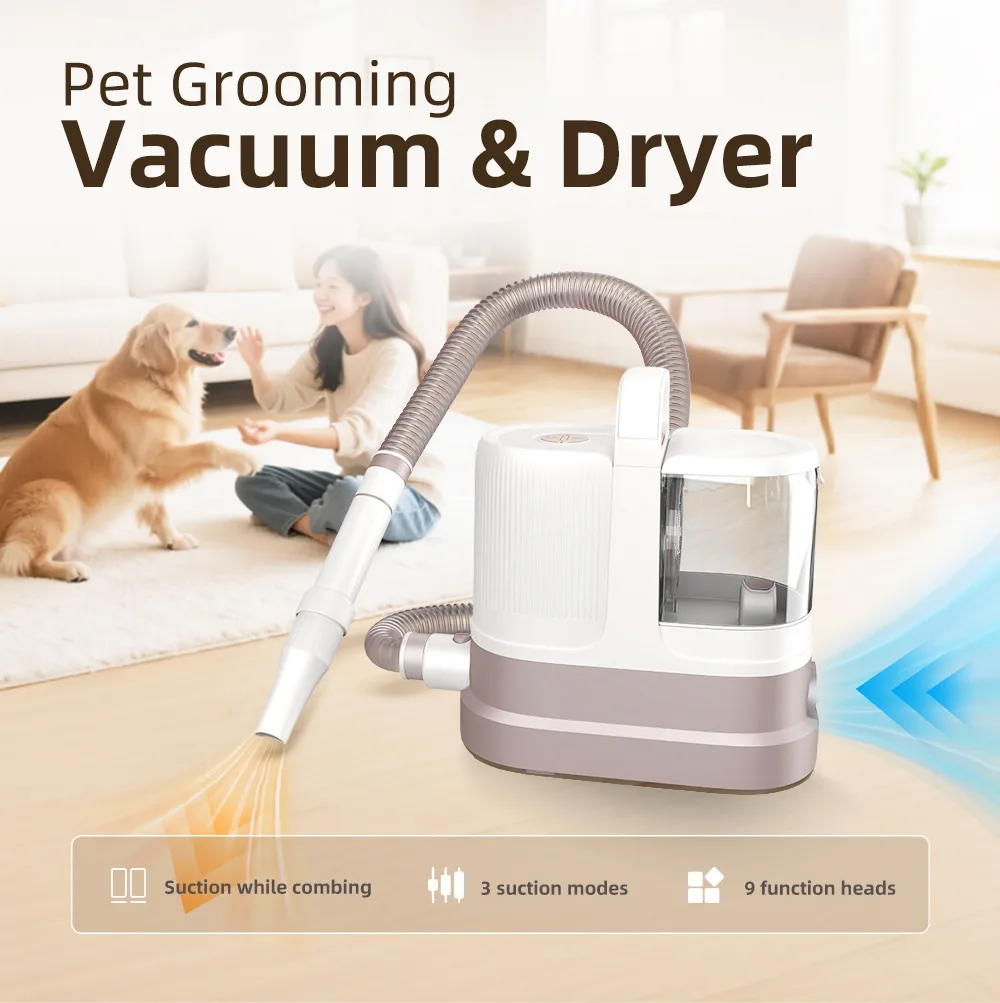 Kit Aspiradora Secadora Cepillo Slicker de Deshedding para Aseo de Perros y Gatos - detail