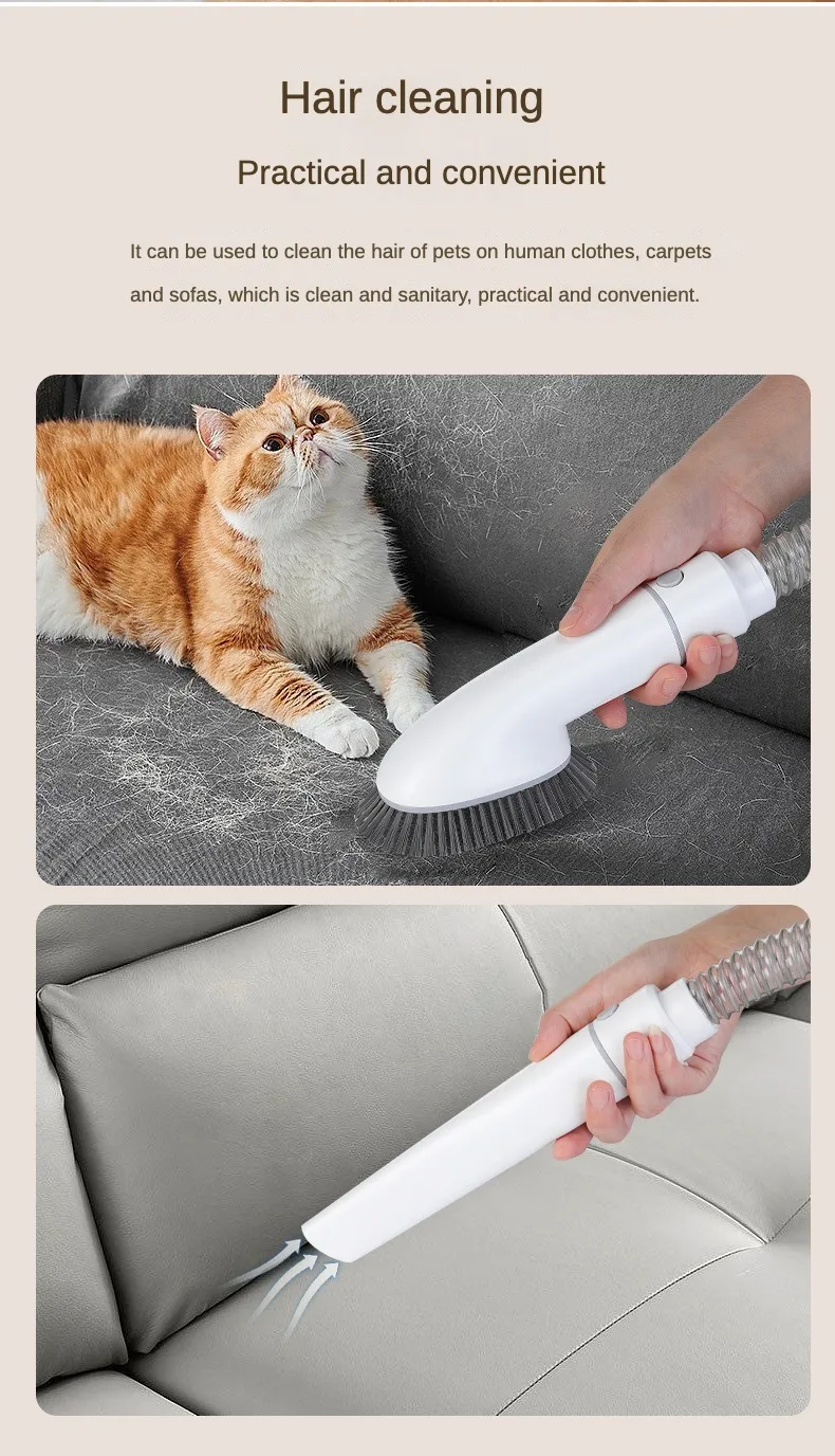 Kit d'aspirateur de toilettage pour animaux tondeuse électrique brosse cardée pour chien et chat - detail