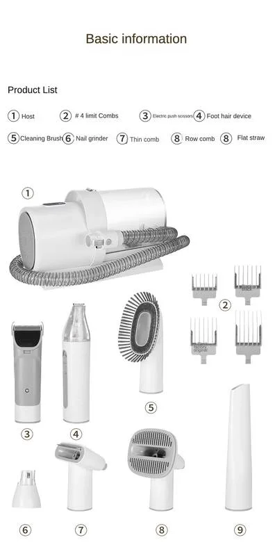 Kit d'aspirateur de toilettage pour animaux tondeuse électrique brosse cardée pour chien et chat
