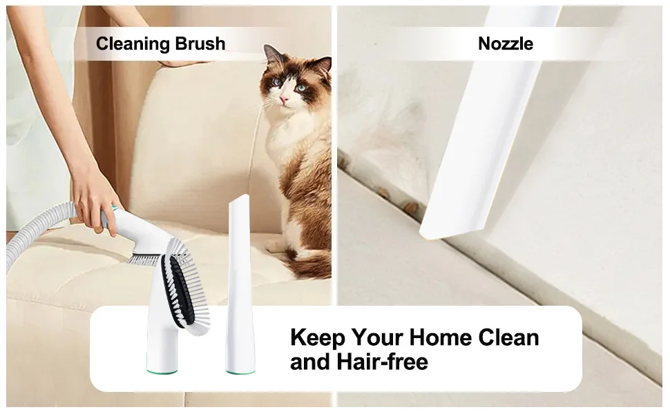 Dog Grooming Vacuum Kit 7-in-1 Clipper Nail Grinder Hair Trimming Combing - detail