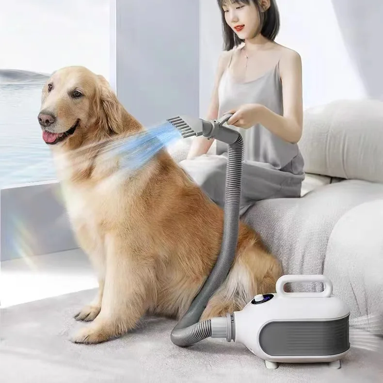 Secadora Soplante de Pelo de Mascotas 2000W Secador de Aseo para Perros con 3 Boquillas Viento Ajustable - detail