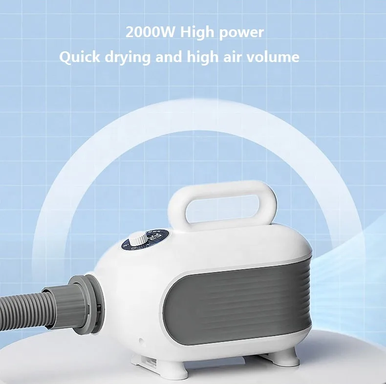 Pet Hair Blower Dryer 2000W Dog Grooming Dryer 3 Nozzles Adjustable Wind - detail
