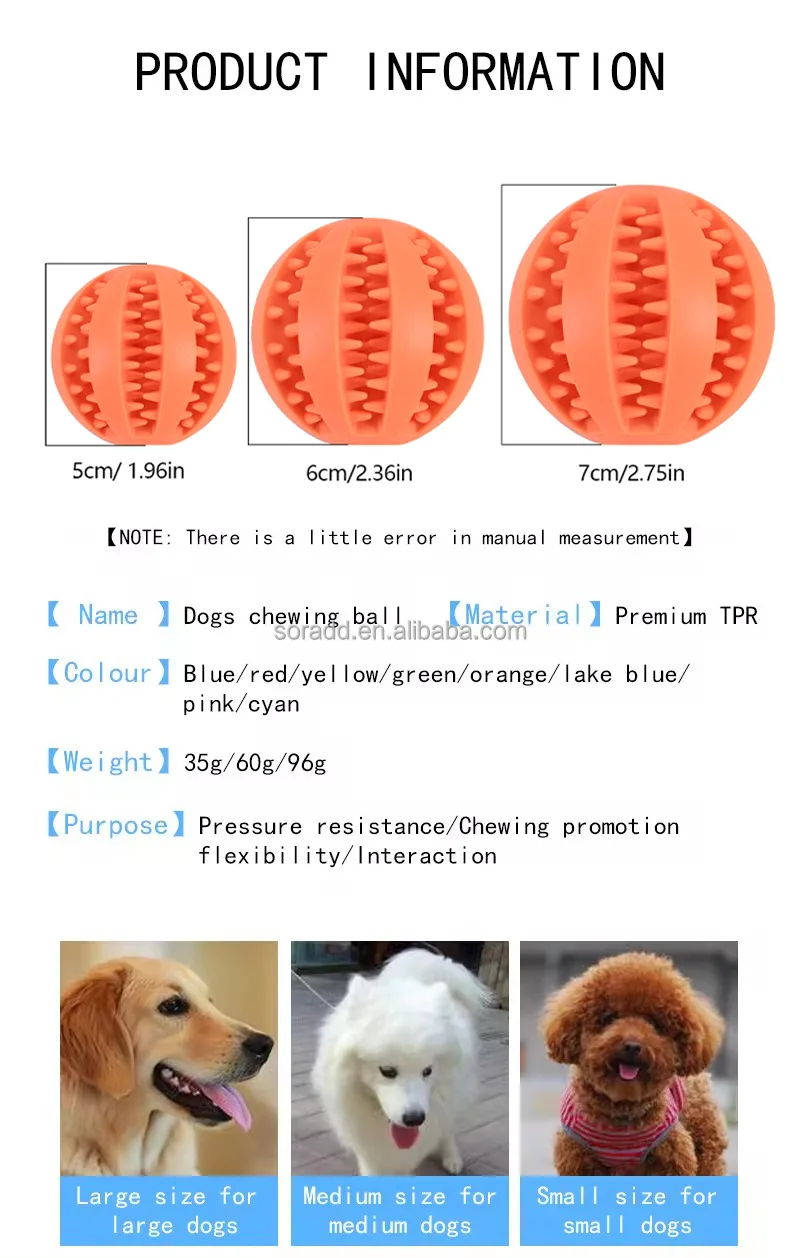 Pelota masticable interactiva de caucho natural resistente para perros, con limpieza de dientes - detail