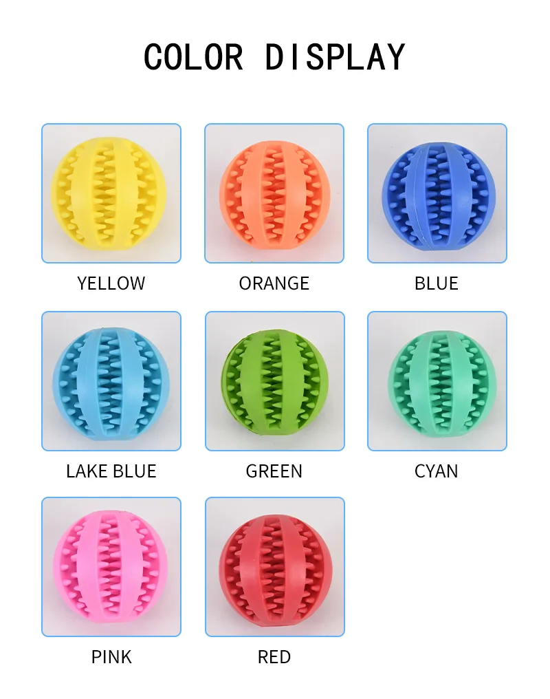 Pelota masticable interactiva de caucho natural resistente para perros, con limpieza de dientes - detail