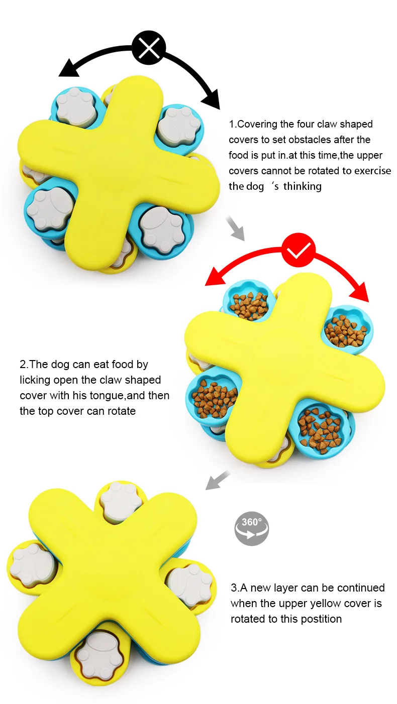 Interaktiver Hundeleckerli-Spender Puzzle-Spielzeug Slow Feeder IQ-Training - detail