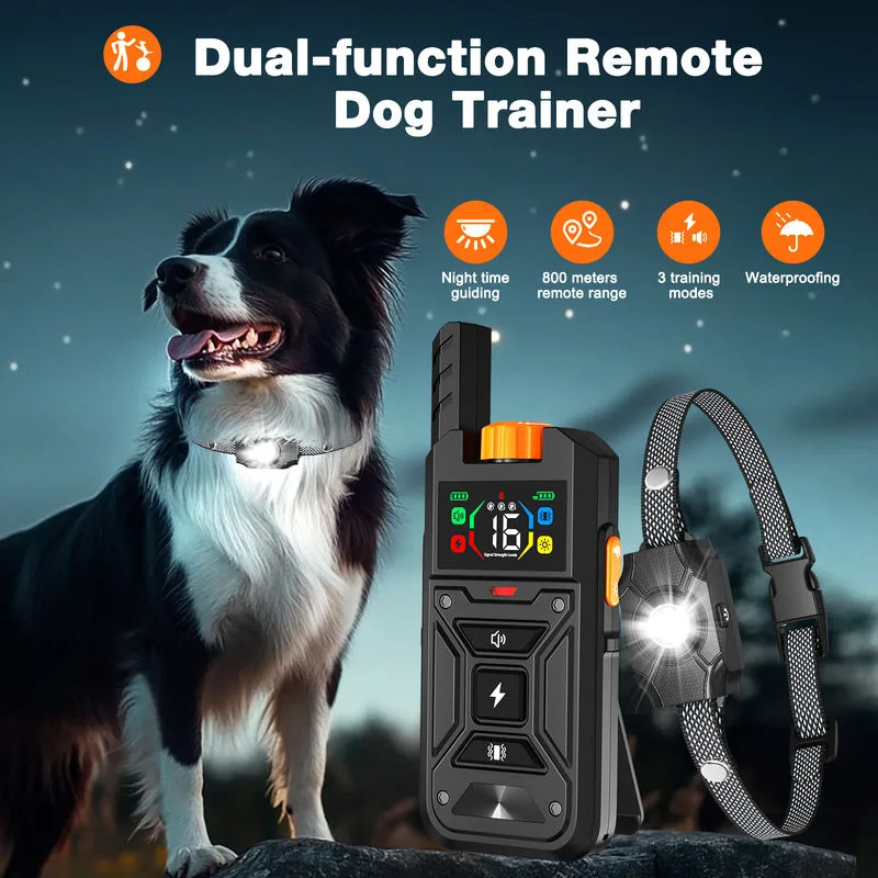 Collare educativo per cani impermeabile IPX6 con telecomando smart e luce LED
